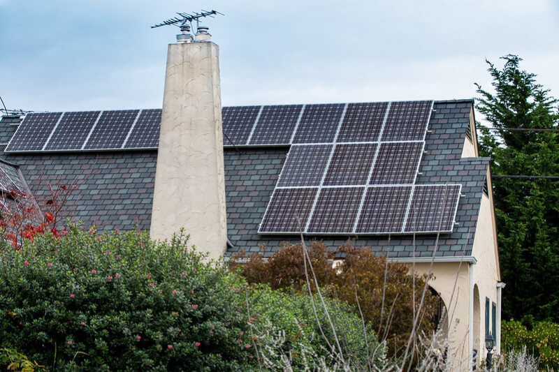 Solar Panels on the rooftop of a house